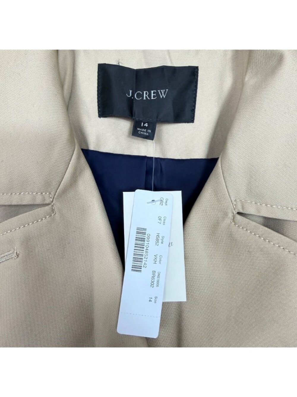 NWT J.Crew Icon Trench Coat Vintage Khaki Double Breasted Belted Size 14 - Picture 2 of 15